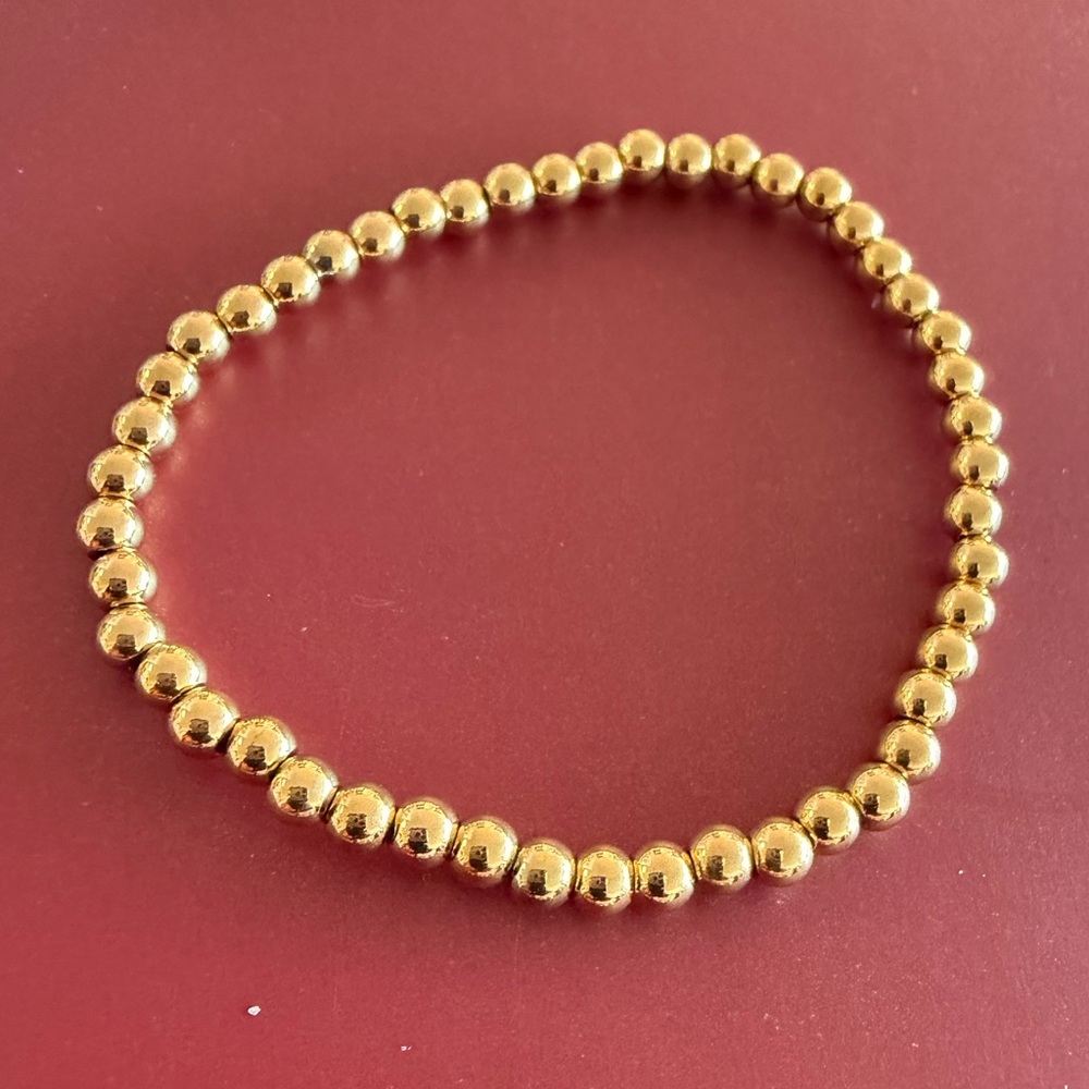 BRAND NEW Caicos Beaded Bracelet 316L Stainless Steel 14K Gold PVD 💯 Waterproof